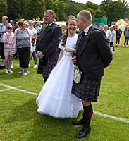 Tartan Queen with two Highland Chieftains