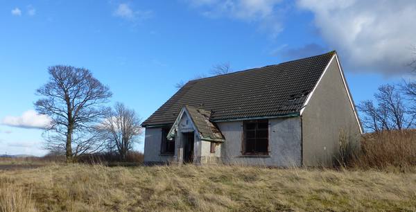 Derelict bungalow at Dalquhandy Opencast Mine Site, Coalburn
