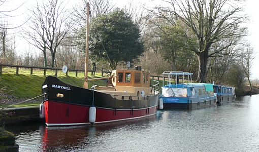 Boats on Forth and Clyde Canal near Kirkintilloch