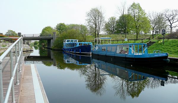 Boats on the Forth and Clyde Canal at The Stables, Kirkintilloch