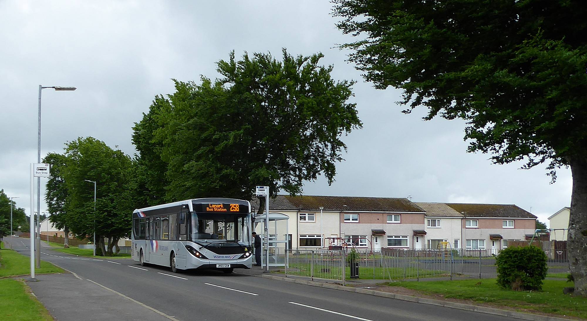 258 Lanark bus in Balgray Road, Lesmahagow