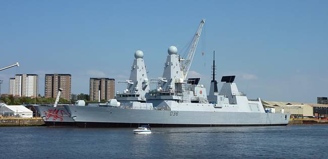 HMS Defender and Dragon