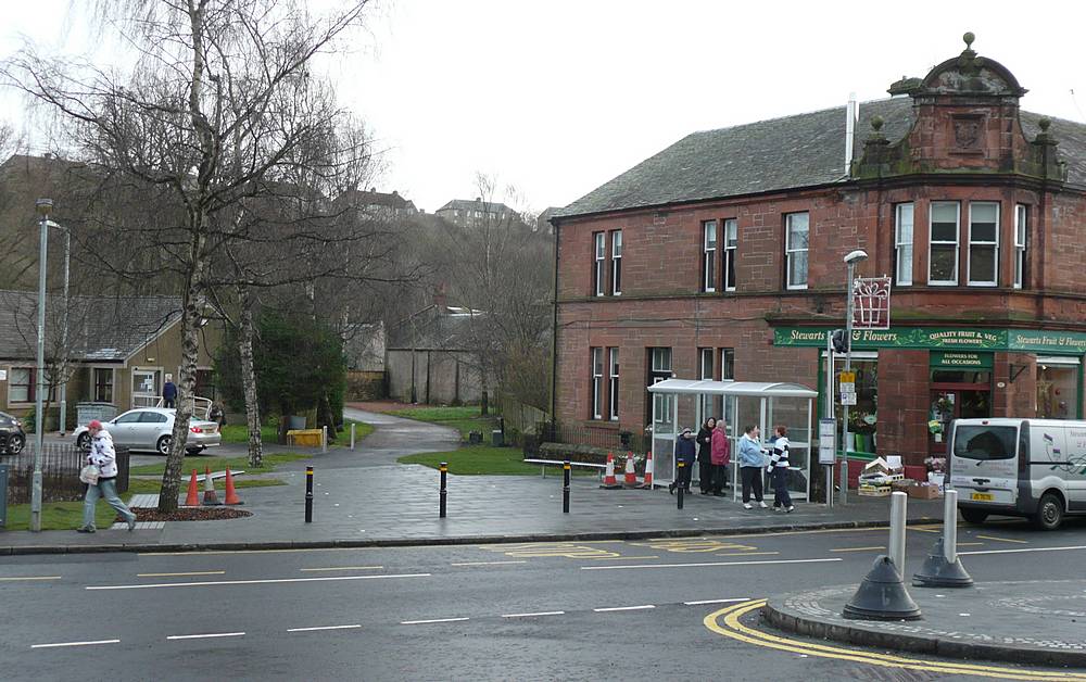 Lesmahagow  work on bus stop area completed